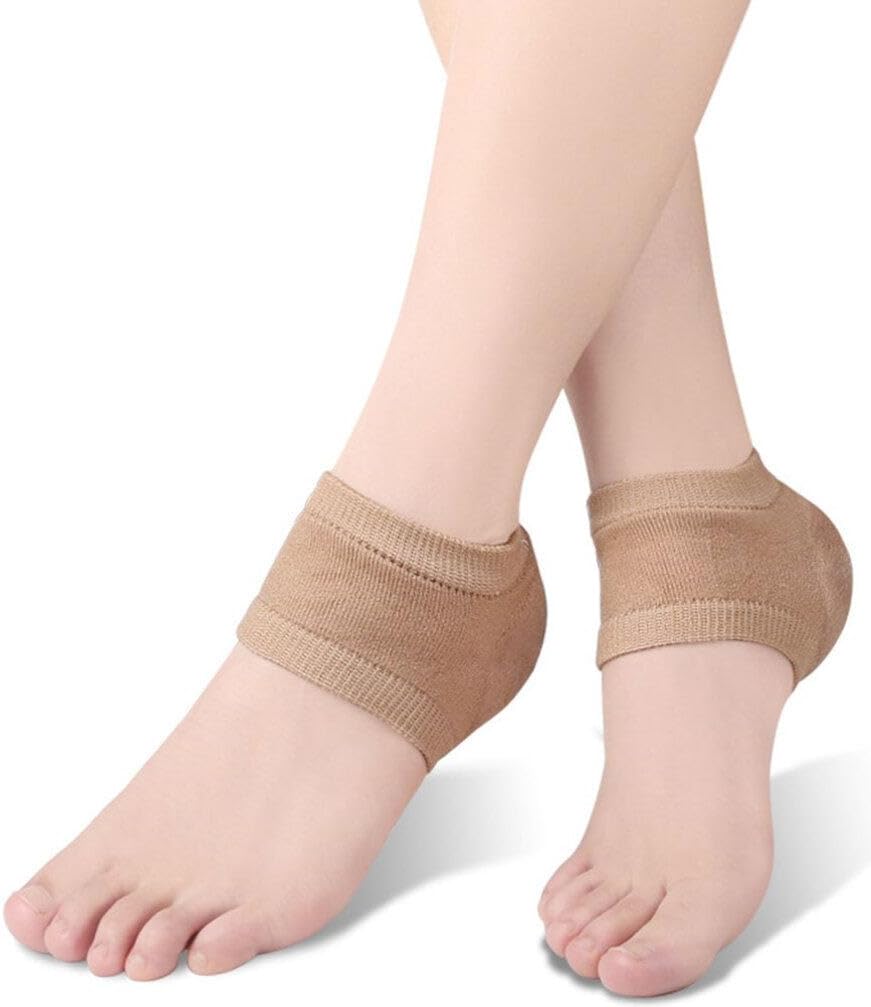 Uonlytech 2pairs Moisturizing Gel Heel Socks of Toeless for Cracked Heel Repair Material for Comfortable Foot Care for Men Women Washable Reusable