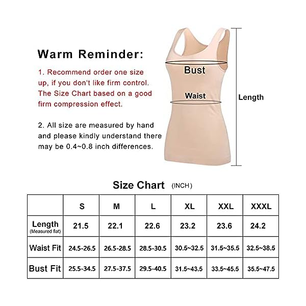 EUYZOU-Womens-Tummy-Control-Shapewear-Tank-Tops-Seamless-Body-Shaper-Compression-Top EUYZOU Women's Tummy Control Shapewear Tank Tops - Seamless Body Shaper Compression Top - Black/White/Nude 3pk L