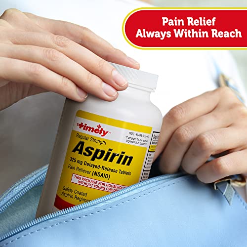 Timely By Time Cap Labs - Aspirin 325Mg Enteric Safety Coated Tablets – 1000 Count - Compare To The Active Ingredient In Ecotrin - Pain Reliever For Minor Aches And Pains - Made In Usa #TOP4