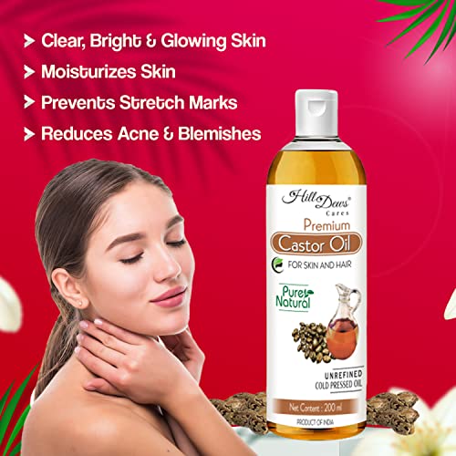 Image of Castor oil 200ml Cold Pressed Pure Unrefined For Skin Moisturizing, Hair Growth Oil, Beard Growth, Eyebrow Eyelashes Growth 200 ml