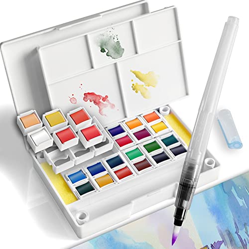 Ohuhu Acquerelli Professionali – Set Da 36 Colori Con 8 Pennelli E Blocco Carta, 12ml Per Tubo, Non Tossici, Per Artisti E Principianti - 3
