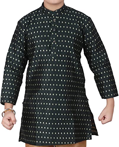 Image of Pro-Ethic Style Developer Jacquard Silk Kids Kurta Pyjama For Boys |Kids Kurta Pajama (S-146)
