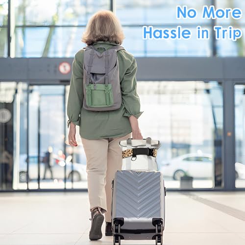 Image of Travel Belt Luggage Straps, Adjustable Length Mental Buckle Fashion Travel Trip Accessories Add a Bag for Women Men, 1PCS Leopard