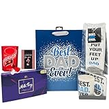 Best Dad Gift Hamper with Lin.dt & Cad.bury Chocolates, 'Best Dad' Mug, Socks for Men & More – Ideal for Birthday, Christmas, Father’s Day, Thank You, Get Well Soon and Other Occasions
