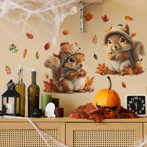 Vinilos decorativos de ardilla acuarela para pared miniatura 5