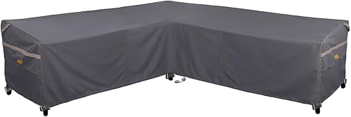 Fundas impermeables para muebles de patio, resistentes a la decoloración, fundas de sofá en forma de V, 85 pulgadas de ancho (en cada lado) x 33