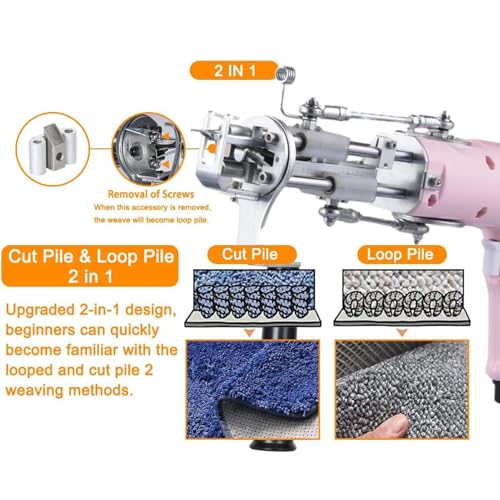 Machine de touffage avec poignée rotative pour finitions cut et loop