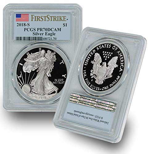 2018 S American Silver Eagle Proof Coin $1 PR70DCAM PCGS First...