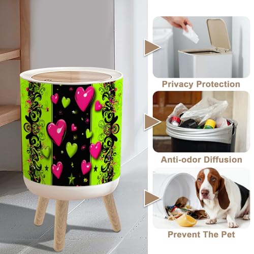 Caneca de basura pequeña con tapa de 7 litros color neón miniatura 4