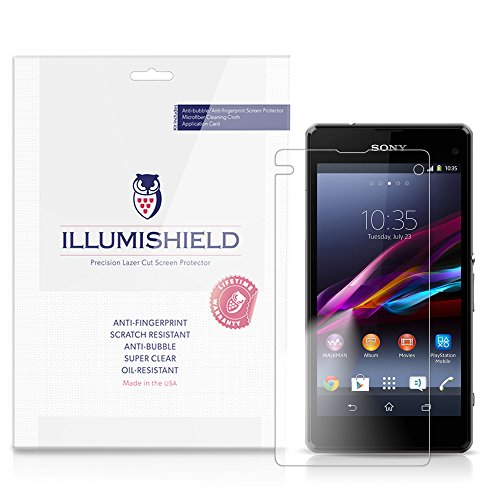 ILLUMISHIELD Screen Protector Compatible with Sony Xperia Z1 Compact (3-Pack) Clear HD Shield Anti-Bubble and Anti-Fingerprint PET Film