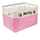 PET ARTIST Collapsible Dog Toy Box - Personalized with Pet's Name, Holds Toys, Coats, Clothing & Blankets
