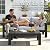 LayinSun Outdoor Aluminum Furniture Set, 4 Pieces Patio Sectional Conversation Chat Sofa Modern Seating Set with Coffee Table