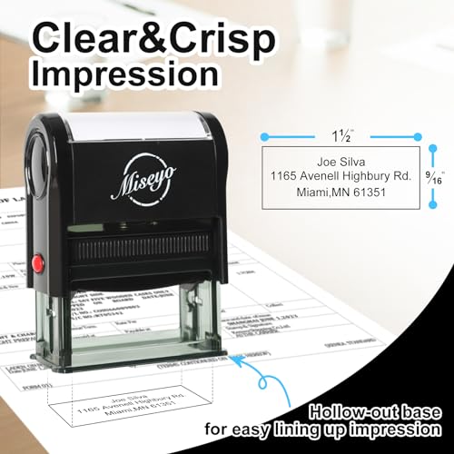 Miseyo Self Inking Custom Rubber Stamp Up to 3 Lines Personalized Name Stamp,Return Address Label Stamp for Office,Teacher,Business - Image 4