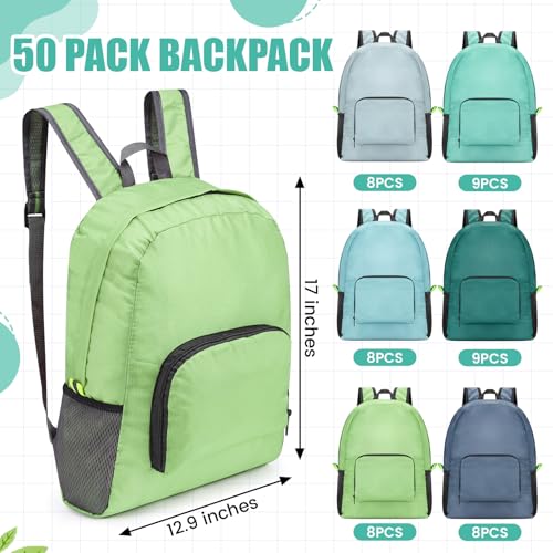 Image of Eccliy 50 Pack Backpacks Bulk 17 Inches Back Pack Basic Backpack for Adult Lightweight Outdoor Travel Bookbags(6 Tone Color)
