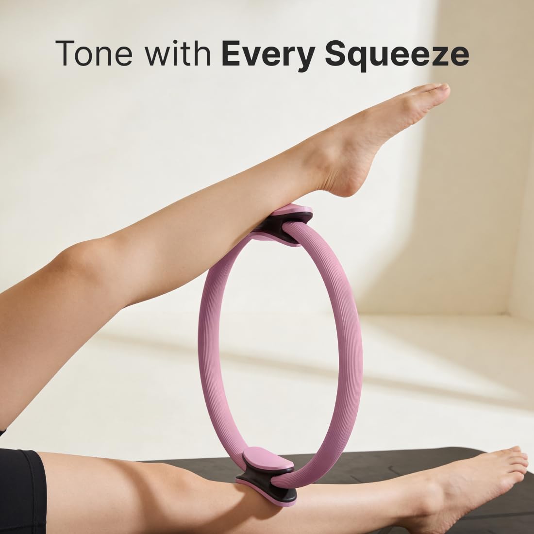 Cult Pilates Ring Fitness Circle with Dual Grip Handles Resistance Exercise Ring for Full Body Workout, Core Strength, Toning & Flexibility Lightweight Magic Circle for Home, Gym & Yoga - Pink 1