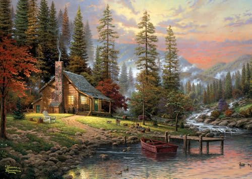 Schmidt Spiele 58455 Thomas Kinkade, Casa en Las Montañas, 500 Piezas Puzzle Amigos, diseño,...