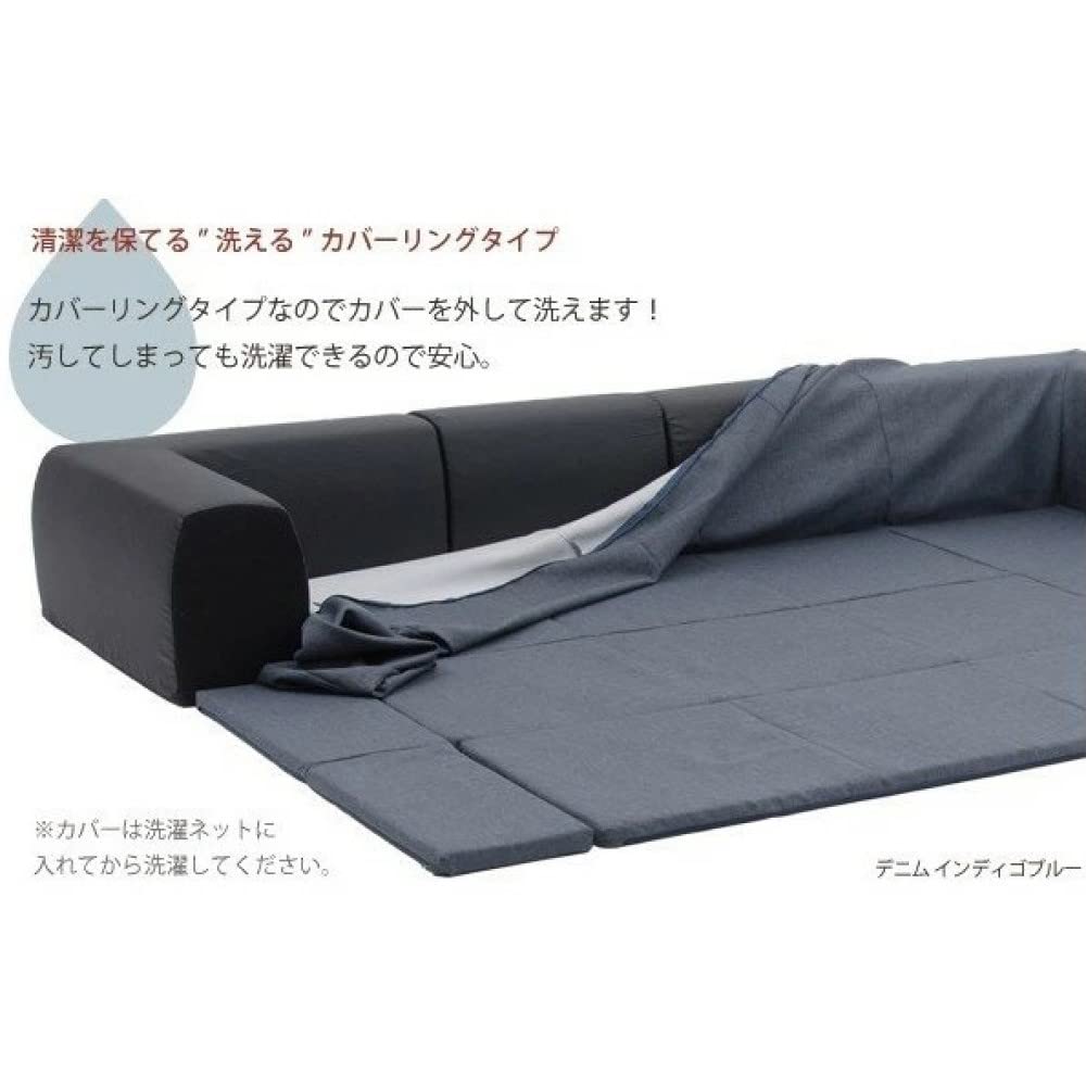 セルタン ローソファー Mサイズ カバーが洗える デニム調アッシュグレー セルタン ローソファー Mサイズ カバーが洗える デニム調アッシュグレー