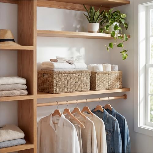 StorageWorks Wicker Storage Baskets, Handwoven Seagrass Basket for Organizing, Decorative Organizers with Built-in Handles, Set of 2 by StorageWorks - Used condition - Image 7