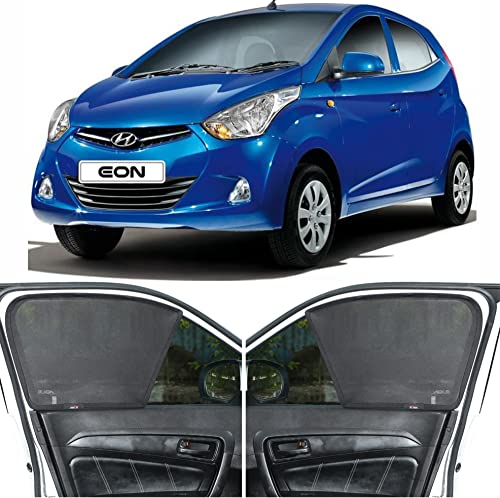 Image of Able Dotnet Half Car Magnetic Sun Shade Curtains for Hyundai EON Set of 4 Pcs