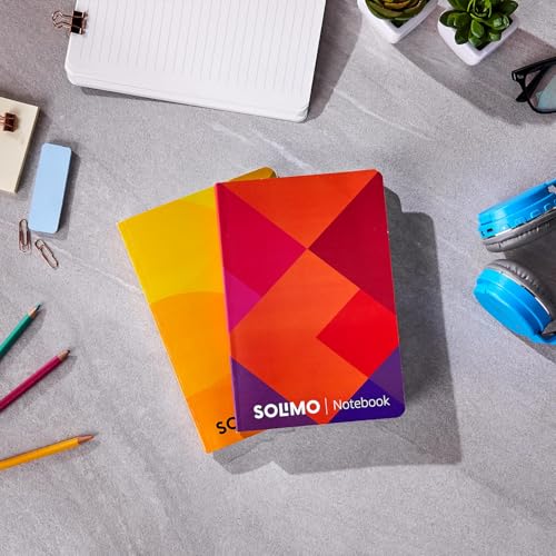 Image of Amazon Brand - Solimo A5 Ruled Notebook | 90 GSM | Flat Lay Binding | Rounded Corners | Flexible Soft Cover | Suitable for Sketching or Doodling, To-do lists & more (160 Pages)