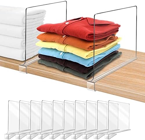Acrylic Shelf Dividers for Closet Organization 10PCS Closet Shelf...