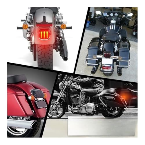 Feu arrière à LED moto avec feu de stop et plaque pour Dyna