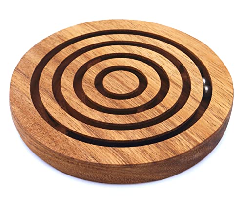 ROMBOL Murmelspiel - Geschicklichkeitsspiel für jedes Alter, Geduldspiel aus Holz