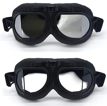 Motorcycle Goggles Vintage Pilot Style Cruiser Scooter Goggle Outdoor Sand Goggles Bike Racer Cruiser Touring Eyewear for Half Helmet