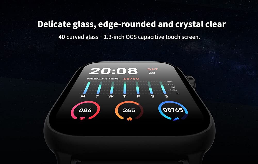 Reloj inteligente, rastreador de actividad física, medición de temperatura impermeable IP68, monitor de frecuencia cardíaca, pulsera deportiva para Android iOS (gris)