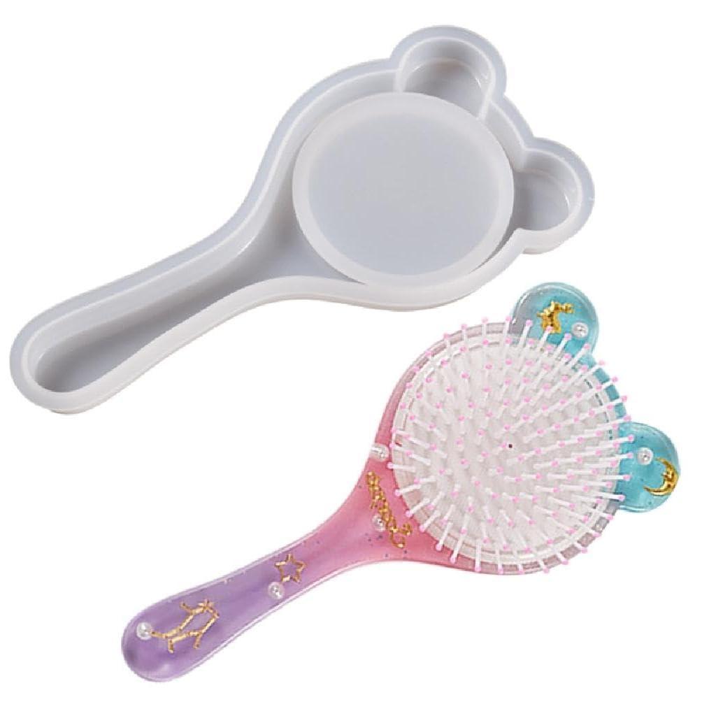 FackLOxc Comb Silicone Mold DIY Jewelry Crafts Resin Casting Mould Cute Hairbrush Epoxy Resin Molds For DIY Hair Styling Comb Hairbrush Molds Hair Comb Accessory Mold