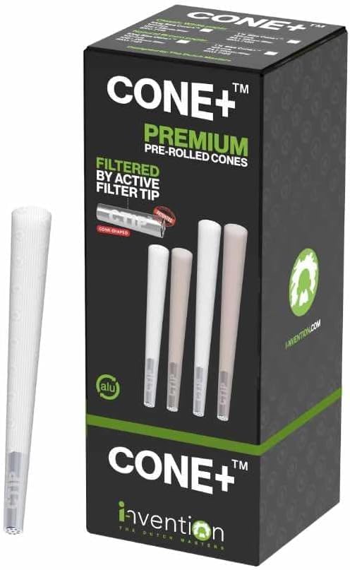 CONE+ 100 x King Size Cones mit CTIP Aktivkohlefilter - konische vorgerollte Hülsen - Pre Rolled Cones