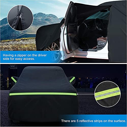 Image of BORDAN Car Cover for 1998-2025 Dodge Ram 1500 Crew Cab 5'7 inchor 6'4 inch Box, Heavy Duty Full Exterior Pickup Truck Cover Waterproof All Weather Sun Rain UV Dust Snow Protection Outdoor with Zipper Door