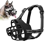 ODRIEW Dog Muzzle for Large Sized Dog - Medium Sized Dogs, Small Basket Muzzle to Prevent Biting - for Barking, Breathable, Allows Panting Drinking, Suitable for Grooming Training. (Black, 6)