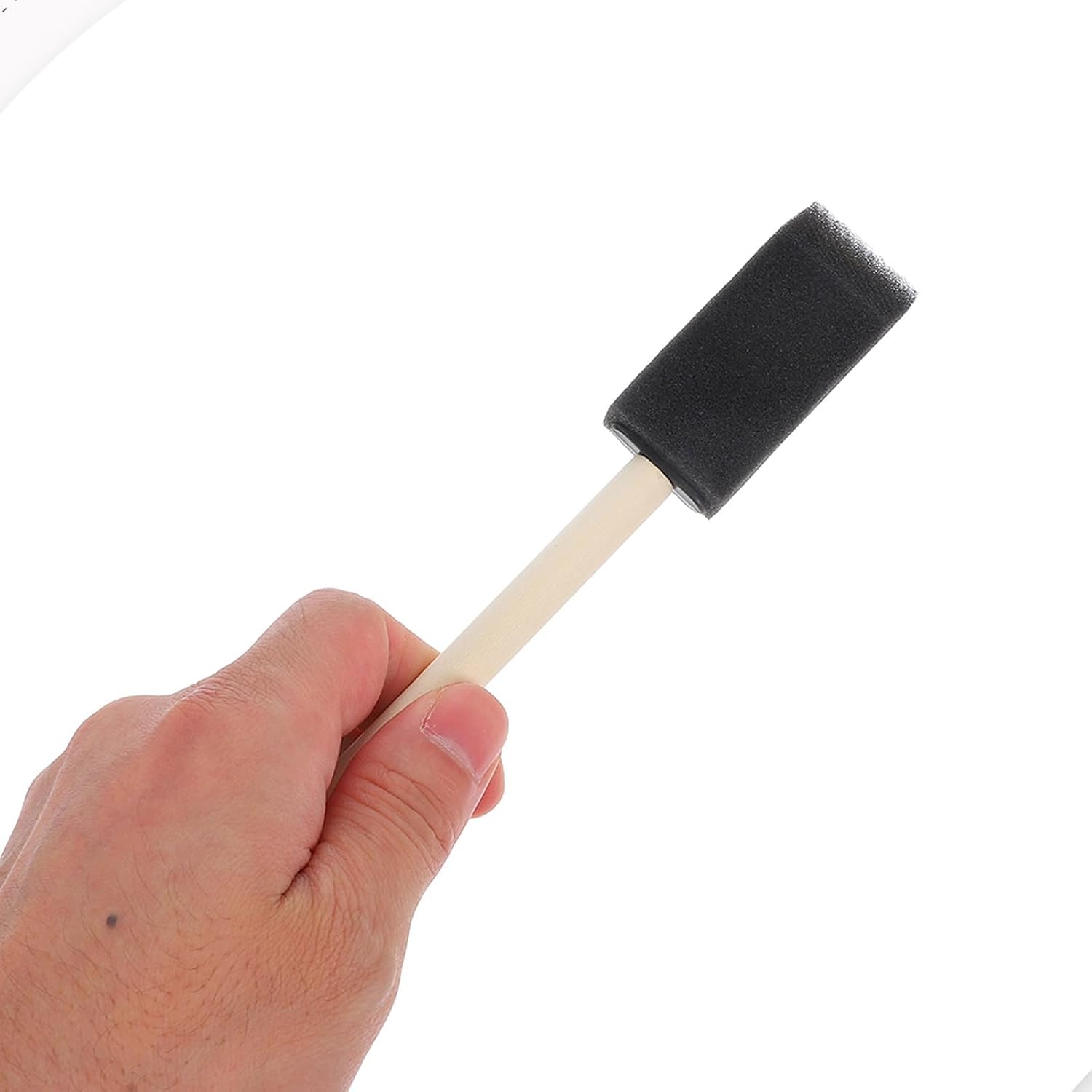 30pcs Sponge Brush Set: Black Foam Brushes - Children Sponge Paint Tools - Crafts Paintbrushes with Wood Handle for Art Class DIY Craft Projects