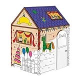 BANKERS BOX Geburtstags-Spielhaus für Kinder XL (121,3 x 81,3 x 81,3 cm) – Ausmalbares Papphaus – FSC-zertifiziert & recycelbar – Bastel- und Spielaktivität – Für Kinder ab 3 Jahre