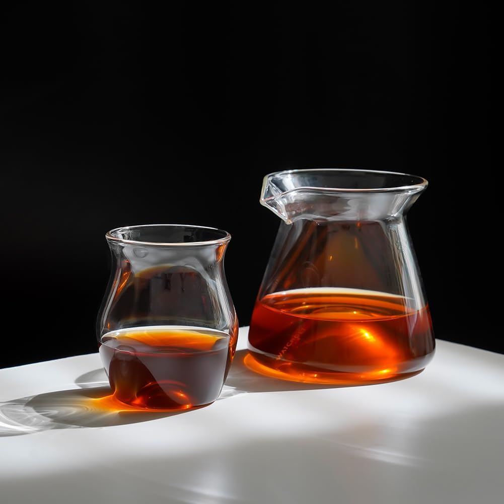 watchget Server da caffè in vetro, 300 ml, caraffa da versare sopra il caffè, resistente al calore, trasparente