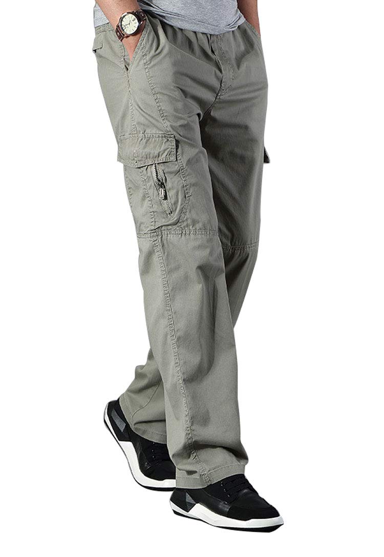 Banana Bucket Men's Full Elastic Waist Loose Fit Lightweight Workwear Pull On Cargo Pants