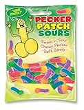 Bachelorette Party Favors - Pecker Patch Sours Penis Shaped Gummy Candy (4 Ounces)