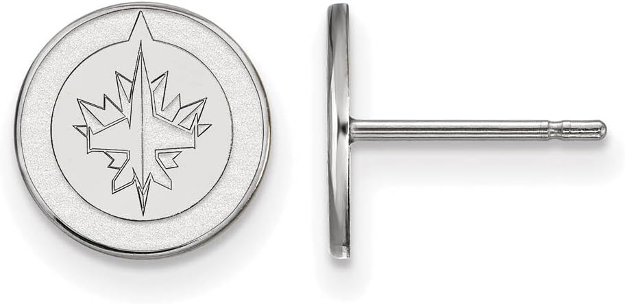 Winnipeg Jets Extra Small (3/8 Inch) Post Earrings (10k White Gold)