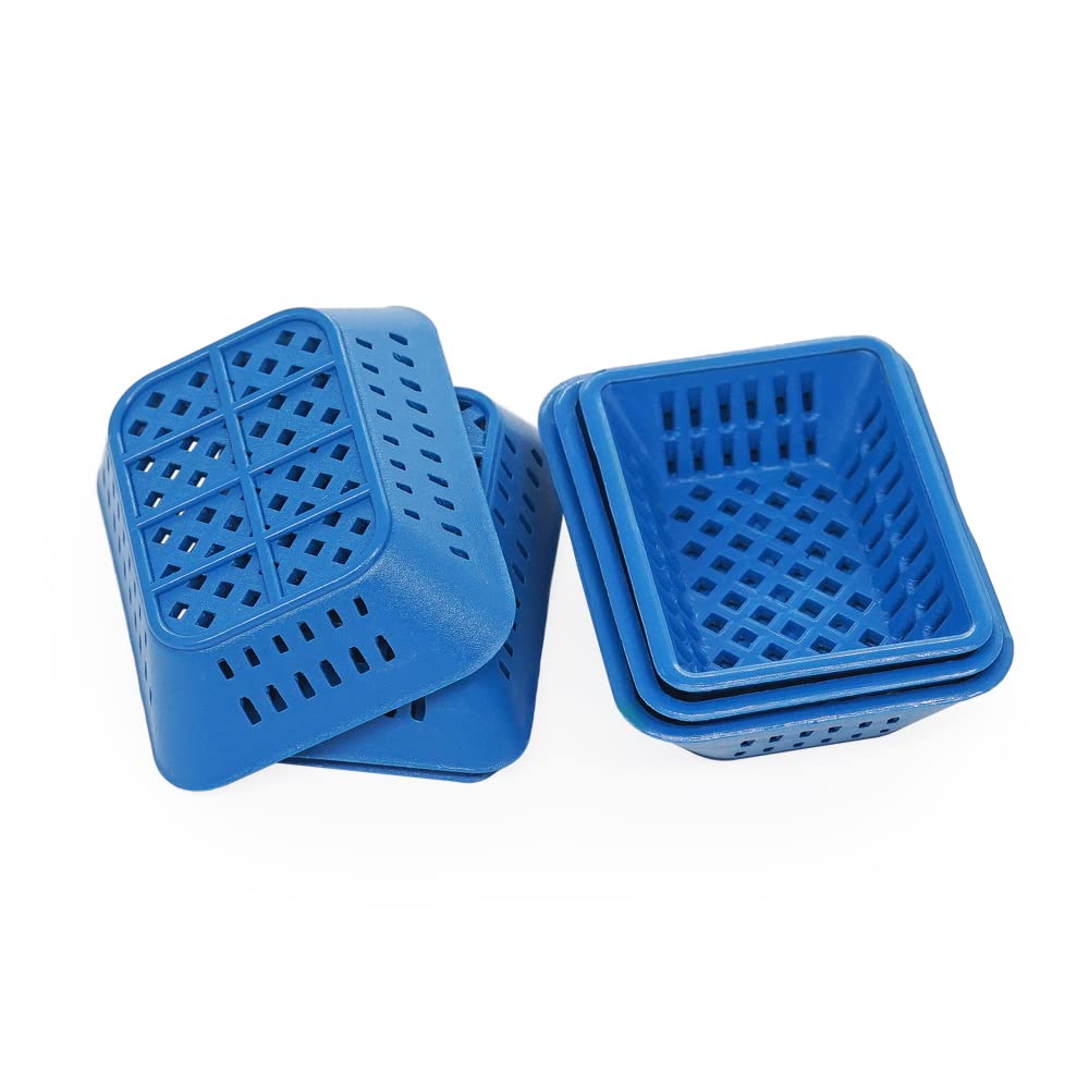 6Pcs Miniature Plastic Baskets For 1/12 Scale Dollhouse - Blue Tiny Decor Accessories Set
