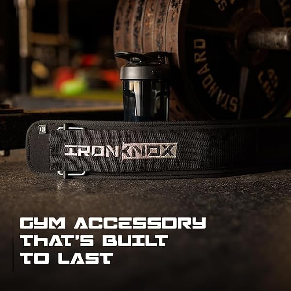 Premium Weight Lifting Belt, 4 Inch Weight Belt for Men and Women with Self Locking Metal Buckle for Maximum Support, Weightlifting Belt for Squat or Deadlift, Durable Gym Belt for Men (Blue, Medium) by IronKnox - Used condition - Image 7