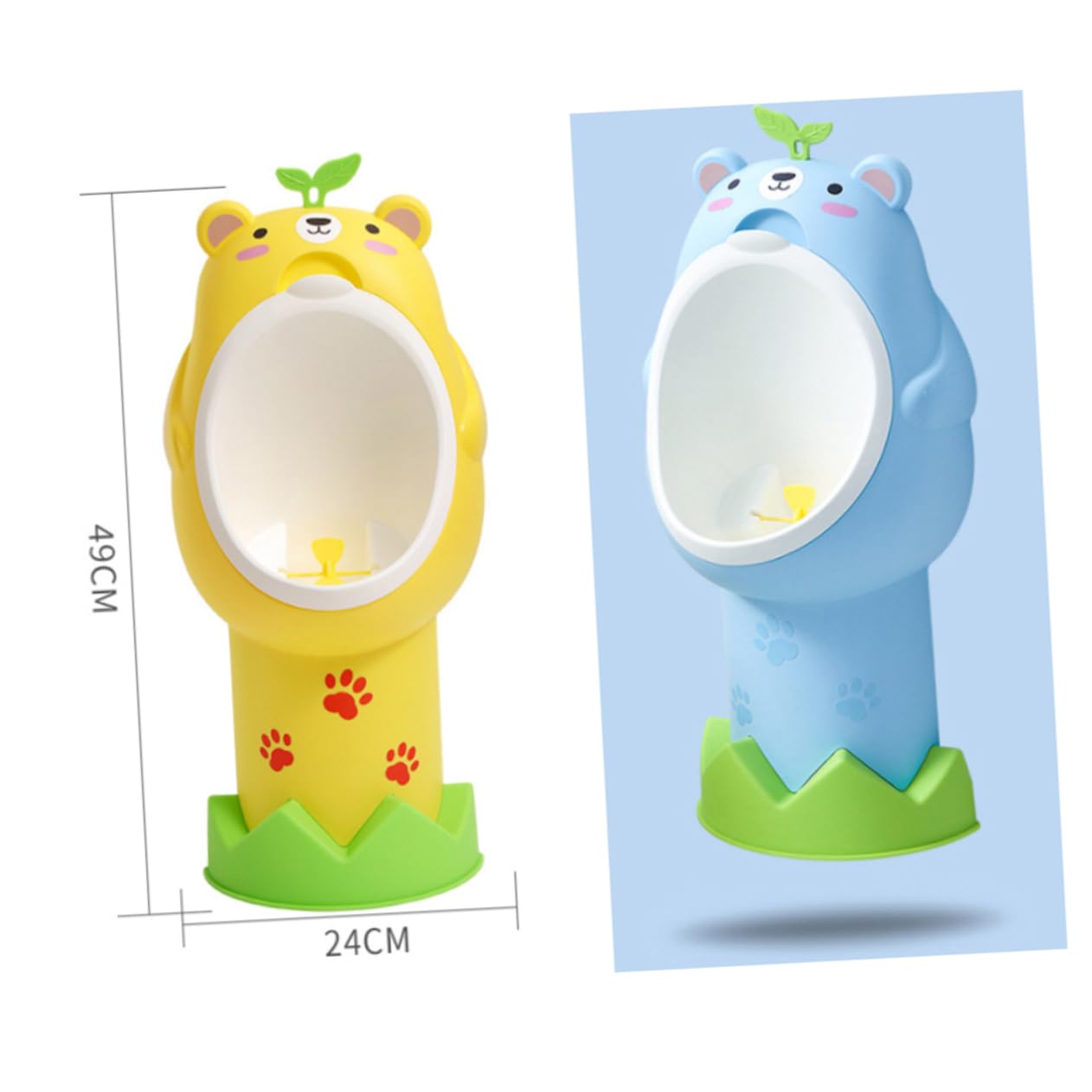 Orinal de Pie para Niños Azul Ajustable Diseño de Animales