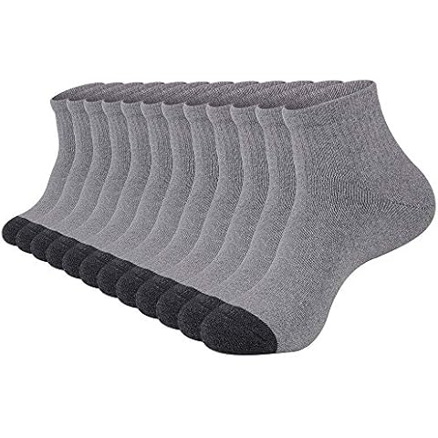 Heatuff 12 Pairs Men's Athletic Ankle Socks Heavy Cushion Quarter Socks for Men Cotton Socks 10-13 Cover