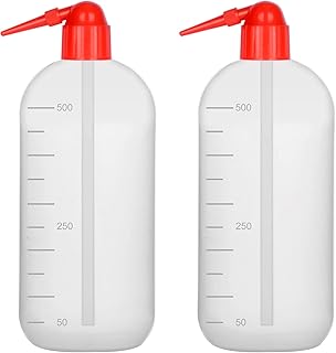 stonylab Chemical Wash Bottle, 2-Pack Lab Sealed Cylindrical Plastic Safety Lab Reagent Squeeze Wash Bottle, Sample Sealing Liquid Storage Containers with Narrow Mouth, 17 oz/2 Bottle