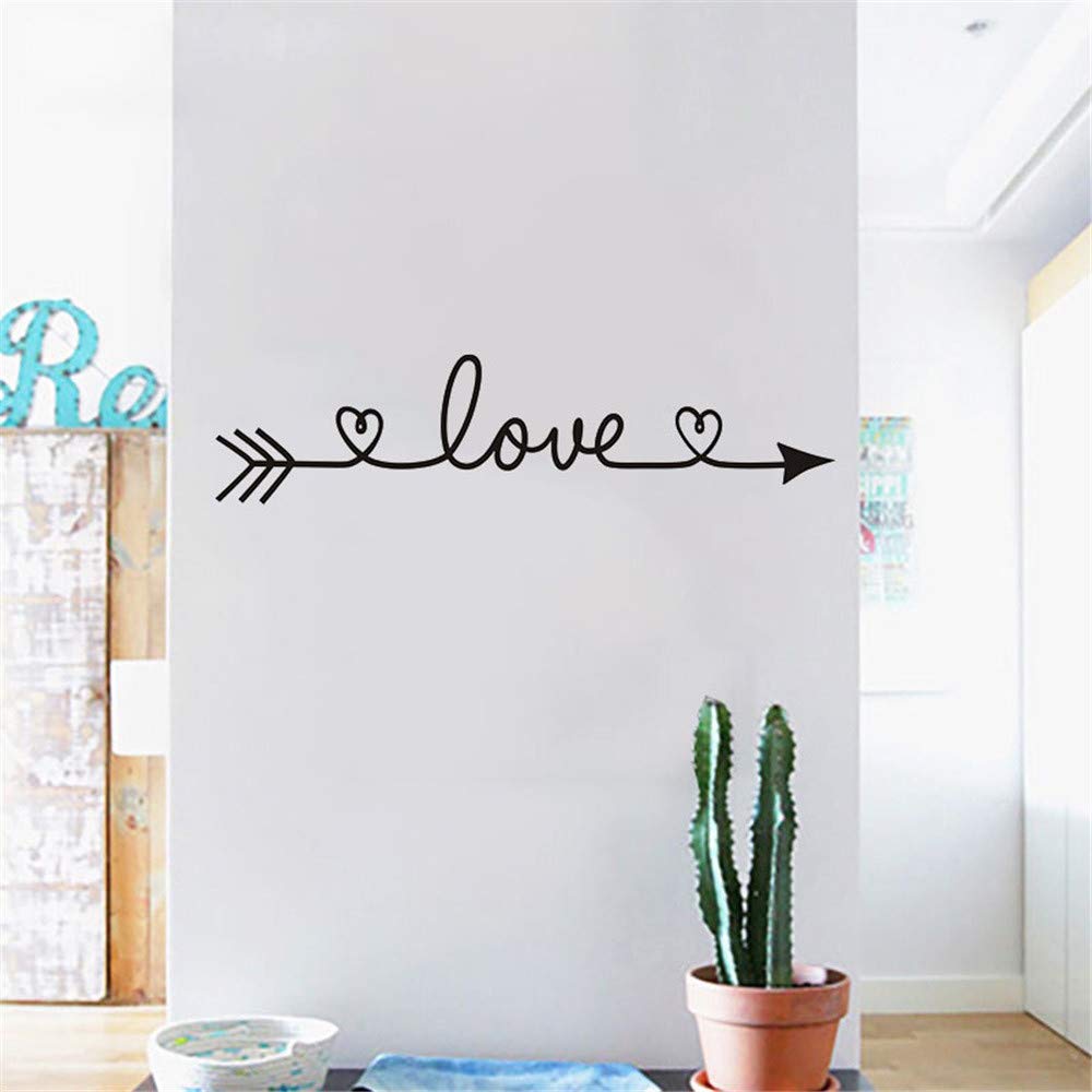 générique Chambre Art Stickers Vinyle Décor Amovible Autocollant Maison Murale Famille DIY Décor À La Maison Déco Murale Chambre Ado Fille (Black, One Size)