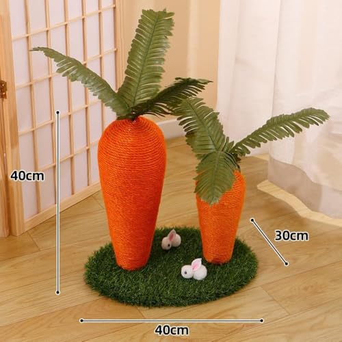 「NexPon」 猫の爪とぎボード にんじん キャットタワー 抜け毛のないにんじん おもちゃ かわいい 安定感 丈夫 縦型 運動不足やストレス解消 天然サイザル麻 組み立て簡単 家具やソファの保護 (E)