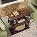 Tribesigns End Table Set of 2, Narrow End Table with 3 Storage Shelves, Wooden Side Table, Industrial Small Sofa Side Table for Living Room, Slim Nightstand and Bedside Table for Bedroom