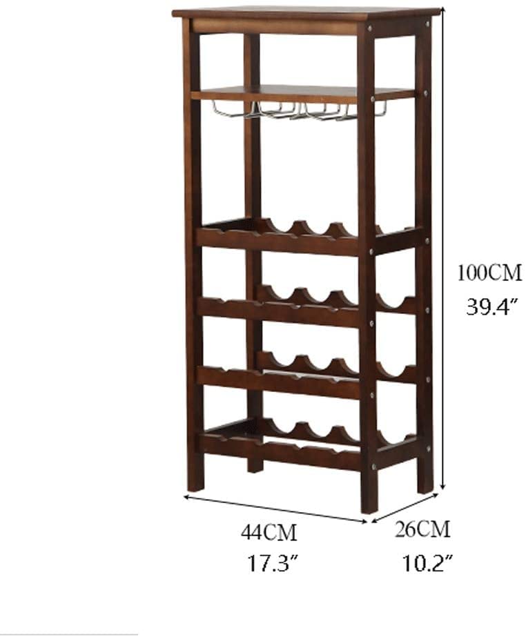 Estante de vino de madera sólida 44x26x100 cm miniatura 2