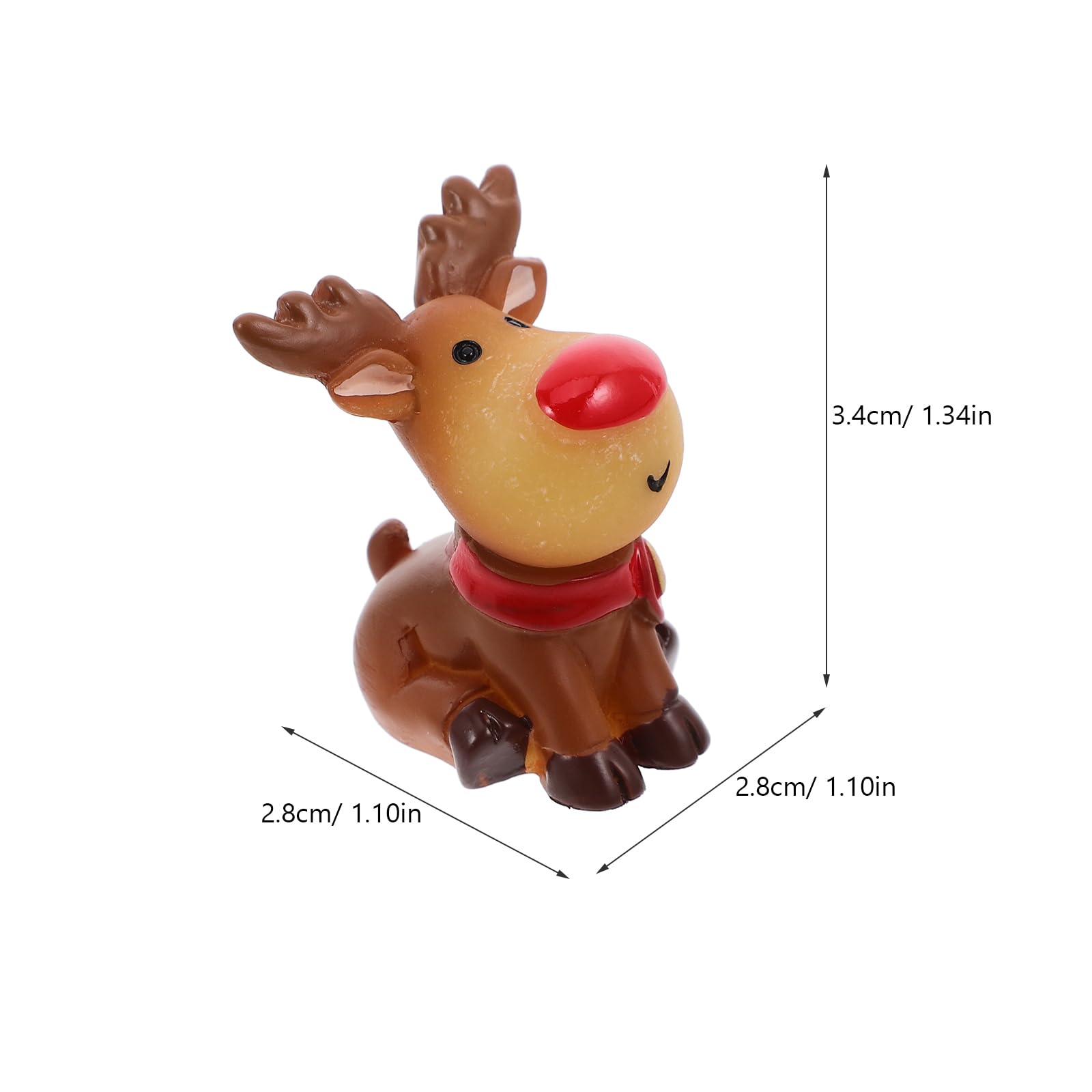 CLISPEED 5 Pcs Mini Reindeer Christmas Figurines - Cute Deer Ornaments for - Miniature Elk Decorations for Crafts Bulk Xmas Desktop Adornments for DIY Snow Globes and Holiday