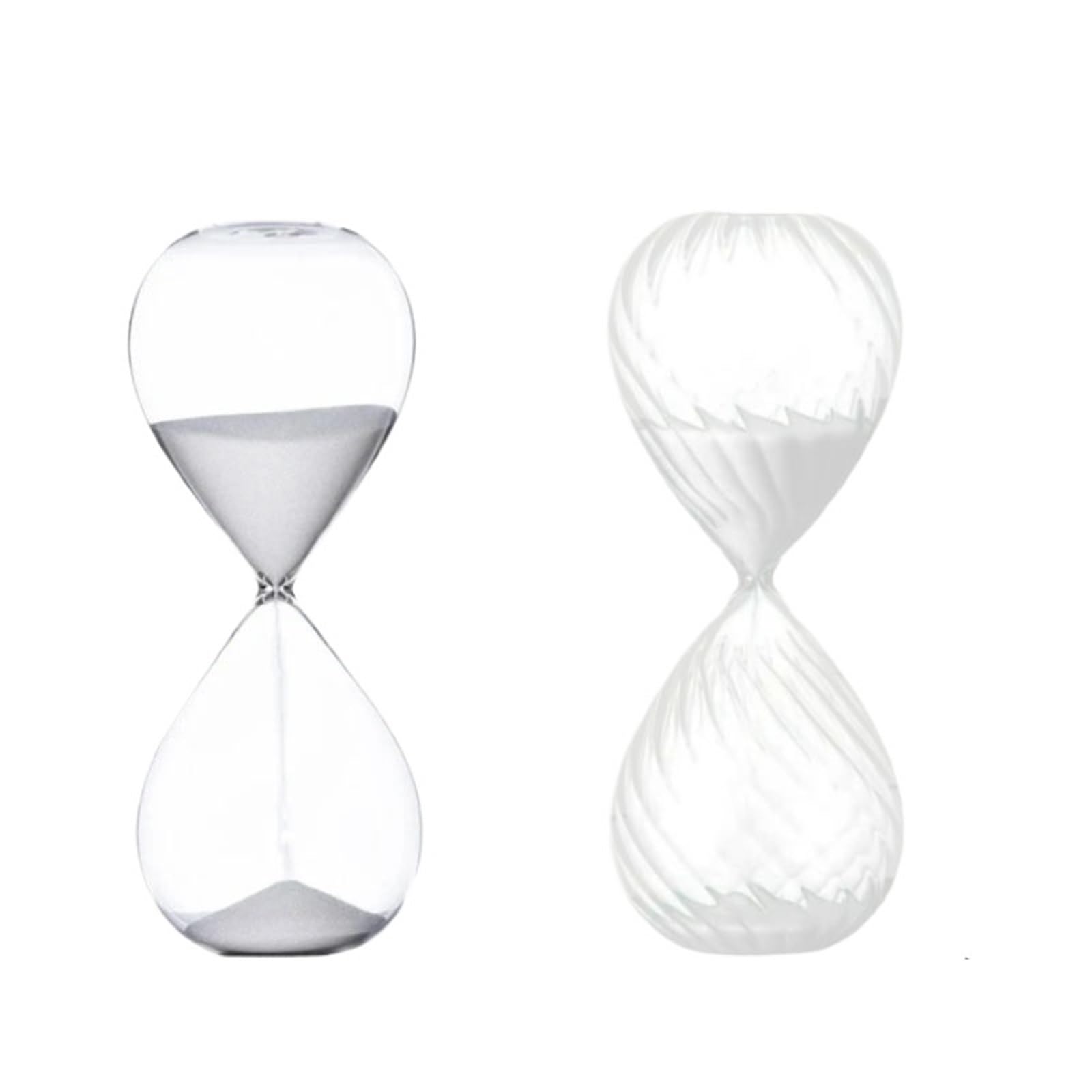 2 pezzi 5 minuti clessidra orologio gocciolina d'acqua timer in vetro tavolo da pranzo for la casa decorazione for ufficio Per Scrivanie,Uffici(White)